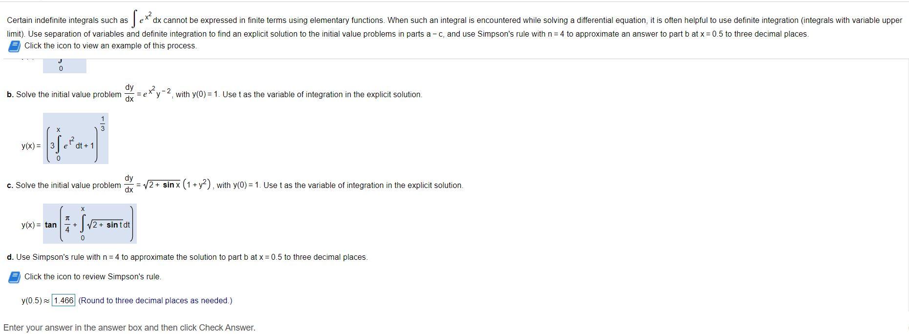 Solved Sex² Certain Indefinite Integrals Such As Ex Dx 6444