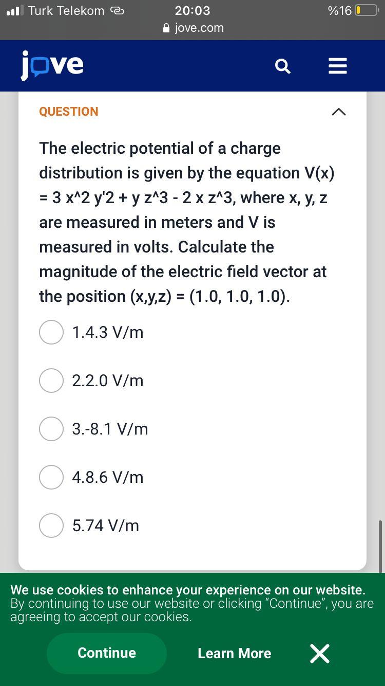 Solved The Electric Potential Of A Charge Distribution Is | Chegg.com