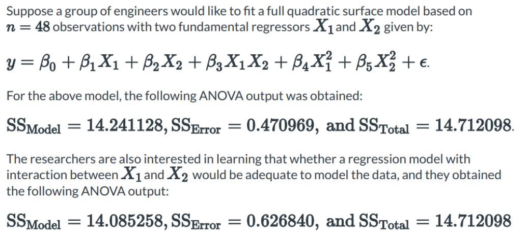 Solved Suppose a group of engineers would like to fit a full | Chegg.com