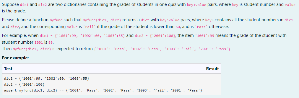 Solved Pyrthon Question Suppose dic1 and dic2 are two | Chegg.com