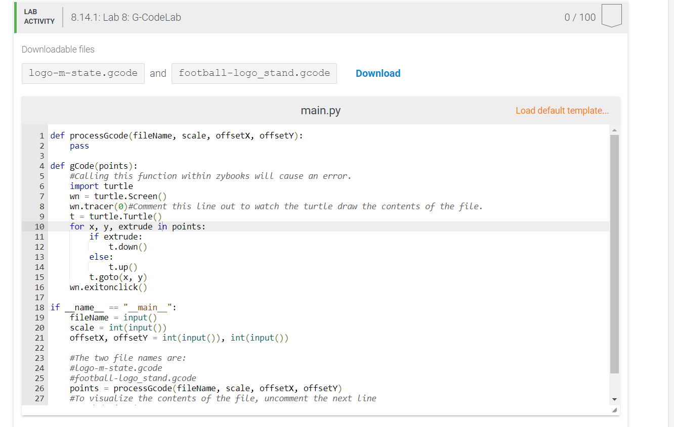 Solved 8.14 Lab 8: G-CodeLab G-Code is the file format that