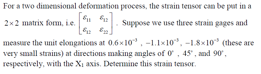 Solved For a two dimensional deformation process, the strain | Chegg.com