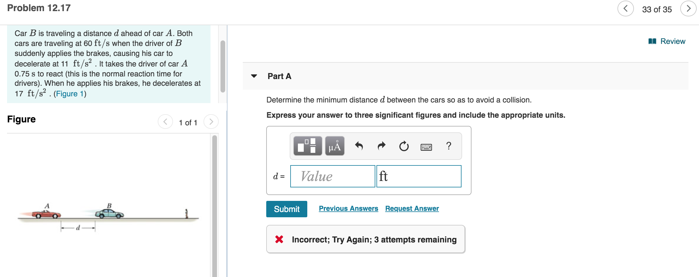 Solved Problem 12.17 33 Of 35 > | Review Car B Is Traveling | Chegg.com