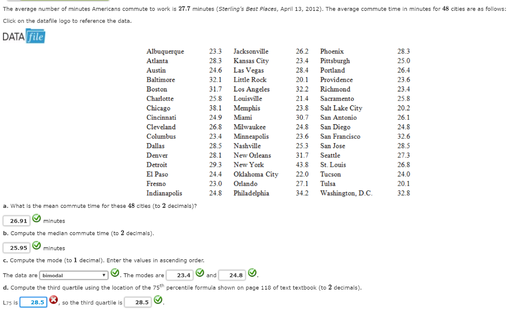 Solved Why Is L75 Different Than The Third Quartile I Ca Chegg Com