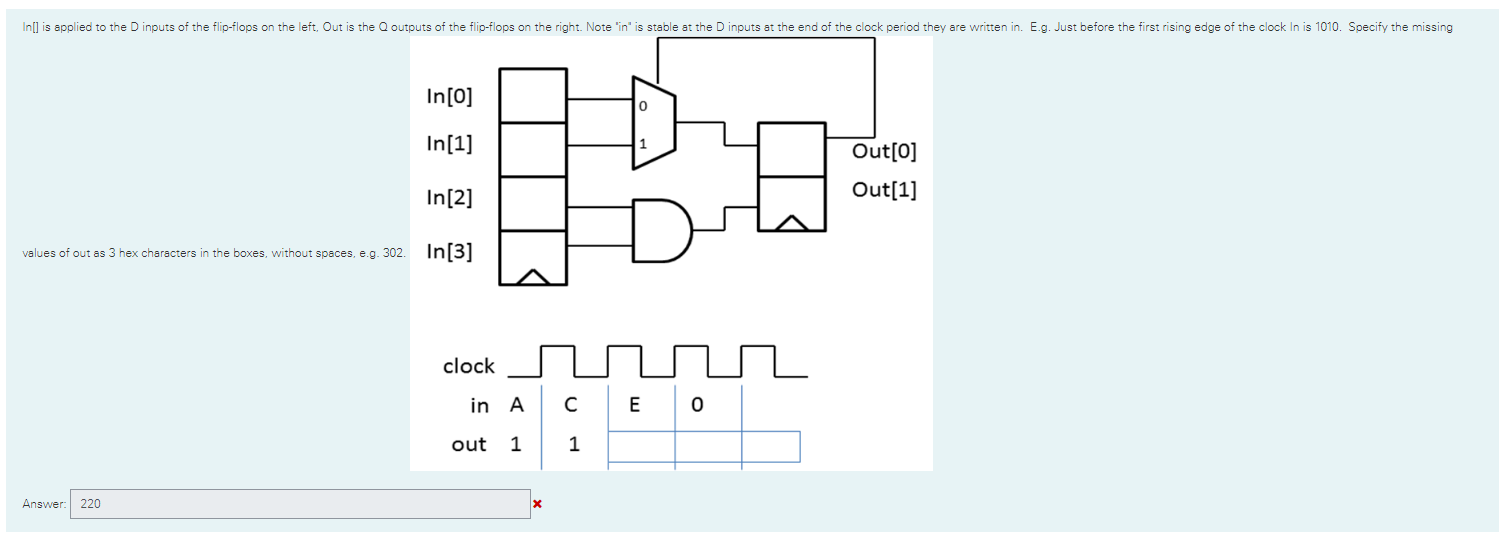 Solved values of out as 3 hex characters in the boxes chegg