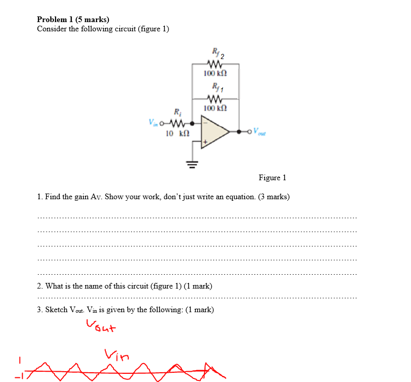 Solved Problem 1 (5 marks) Consider the following circuit | Chegg.com