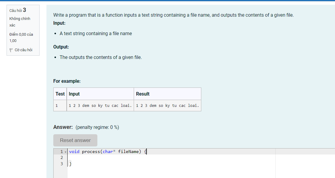 Solved Câu hỏi 3 Không chính xác Write a program that is a | Chegg.com