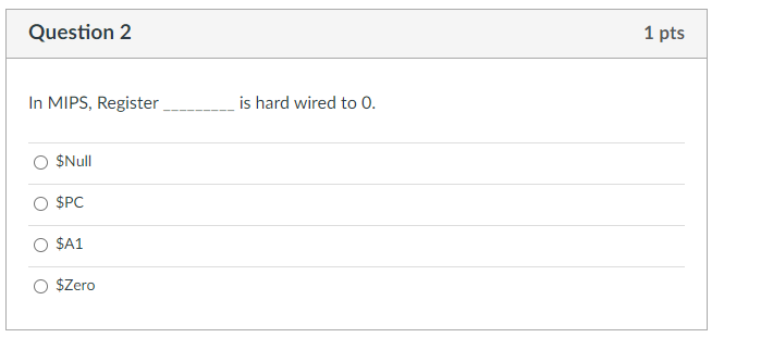 Solved Question 1 1 Pts Bits. And In MIPS Assembly Language, | Chegg.com