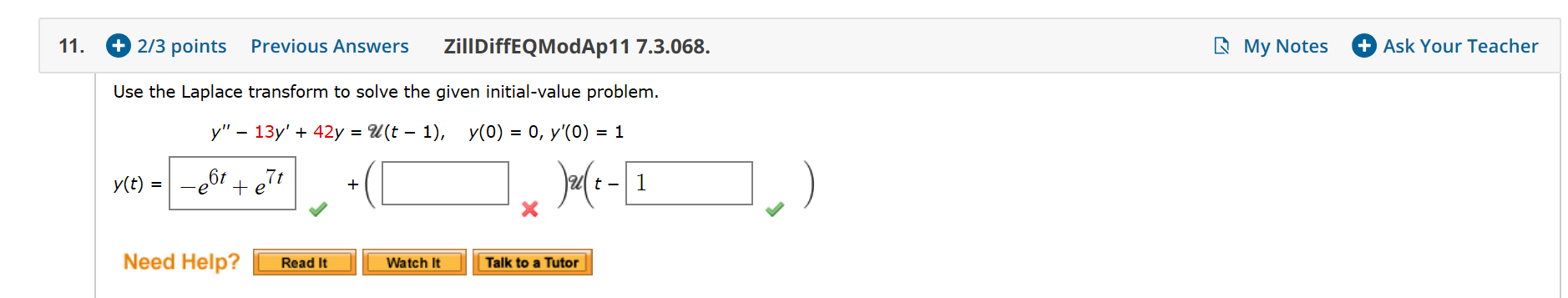 Solved +2/3 points My Notes +Ask Your Teacher 11. Previous | Chegg.com