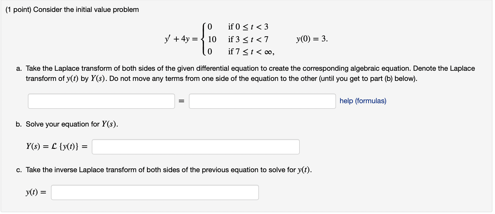 Solved (1 Point) Consider The Initial Value Problem | Chegg.com