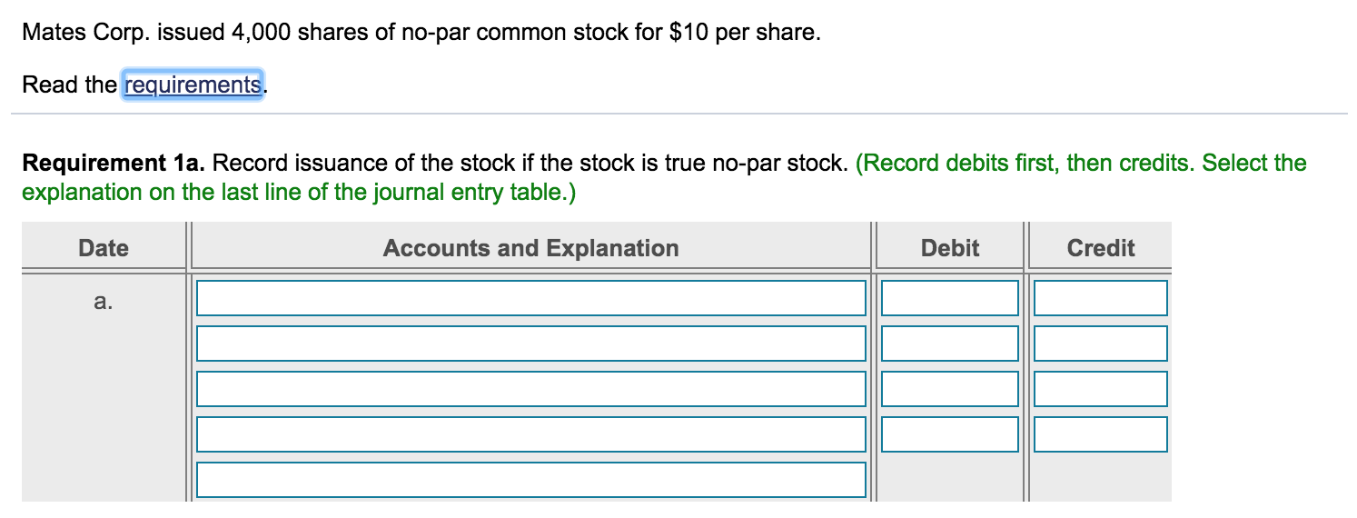 Solved 1 Record Issuance Of The Stock If The Stock A I