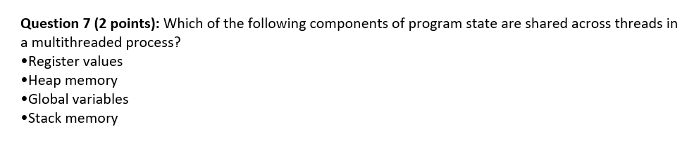 Solved Question 7 (2 points): Which of the following | Chegg.com