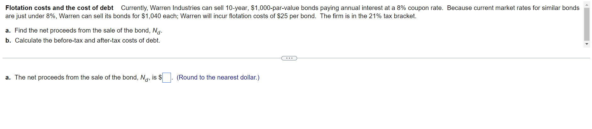 Solved Flotation costs and the cost of debt Currently, | Chegg.com