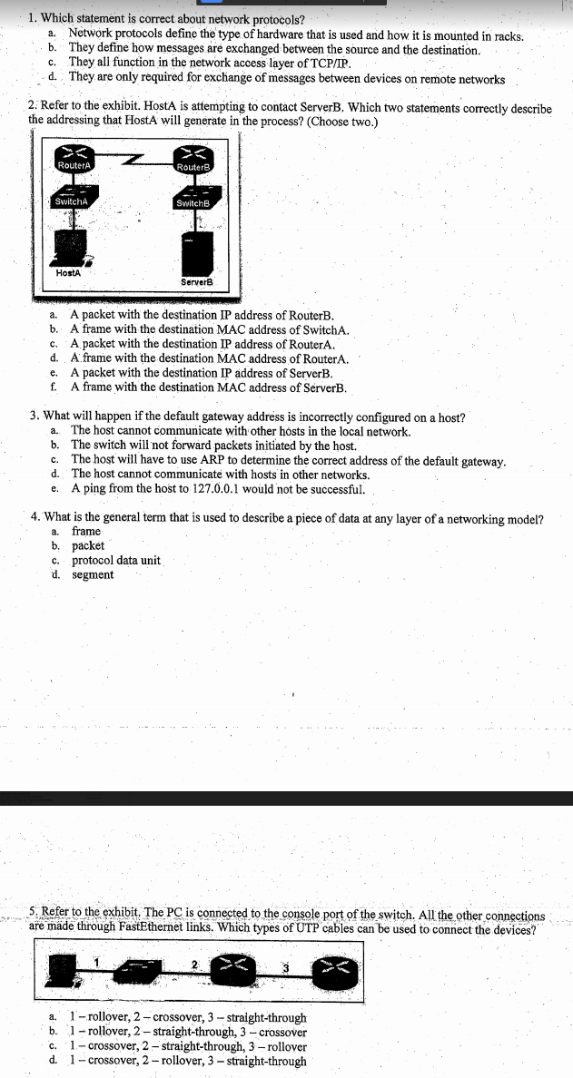 which statement is correct about network protocols?