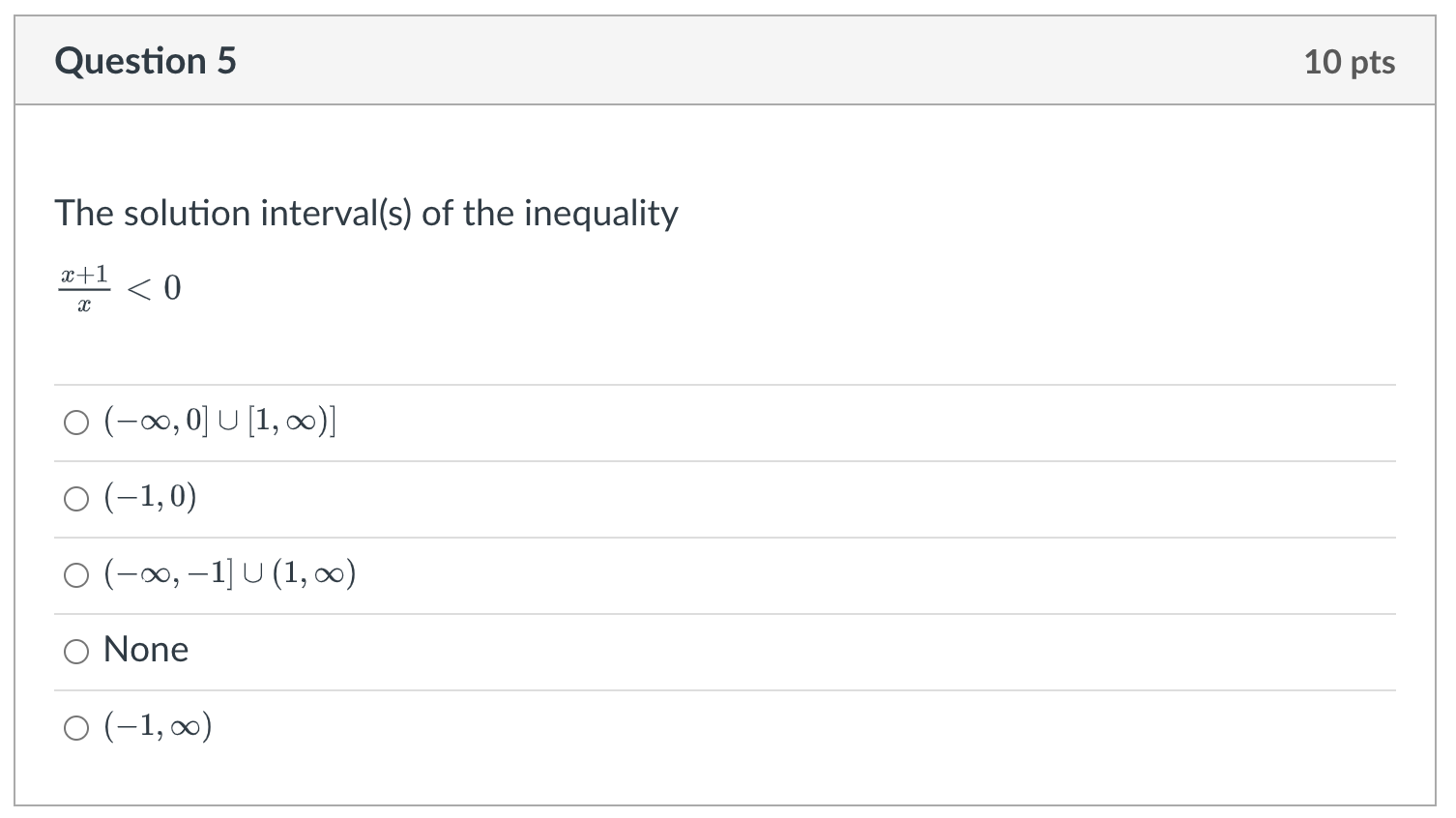 Solved The solution interval(s) of the inequality x−1x+1>0 | Chegg.com