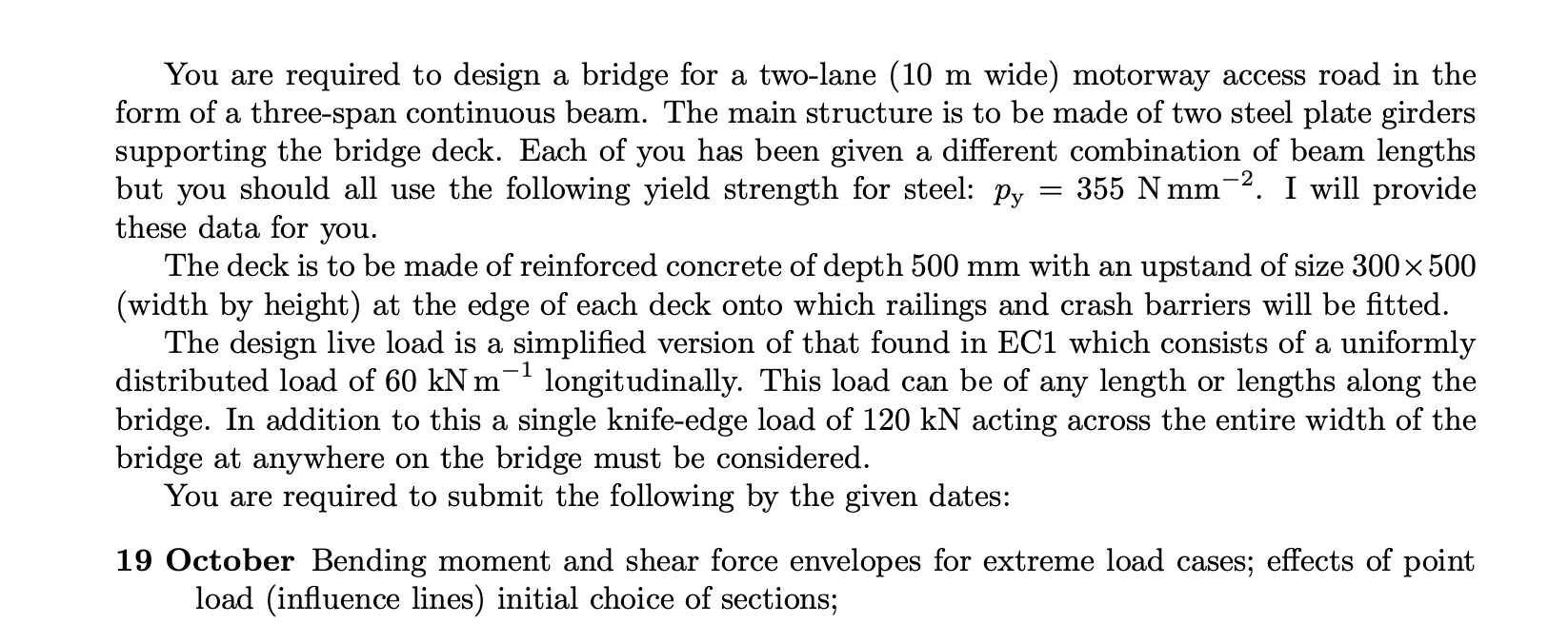 = You are required to design a bridge for a two-lane | Chegg.com