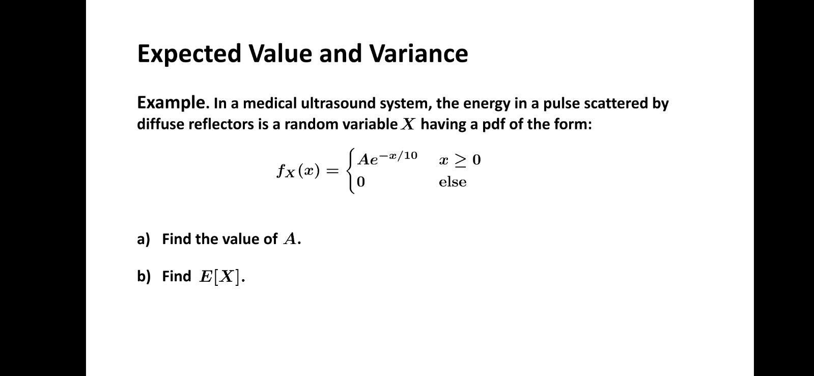 Solved Expected Value And Variance Example. In A Medical | Chegg.com