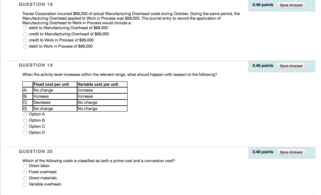 Solved QUESTION 1 0.47 points Save Answer A factory | Chegg.com