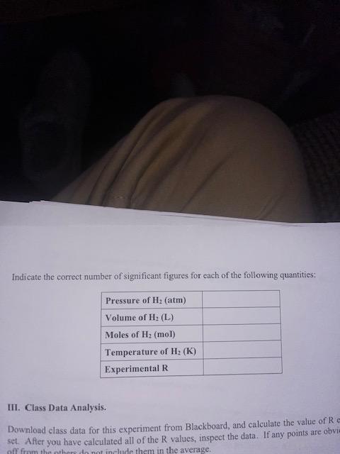 Chem 2115 Lab Report Experiment 9 Ideal Gas Law