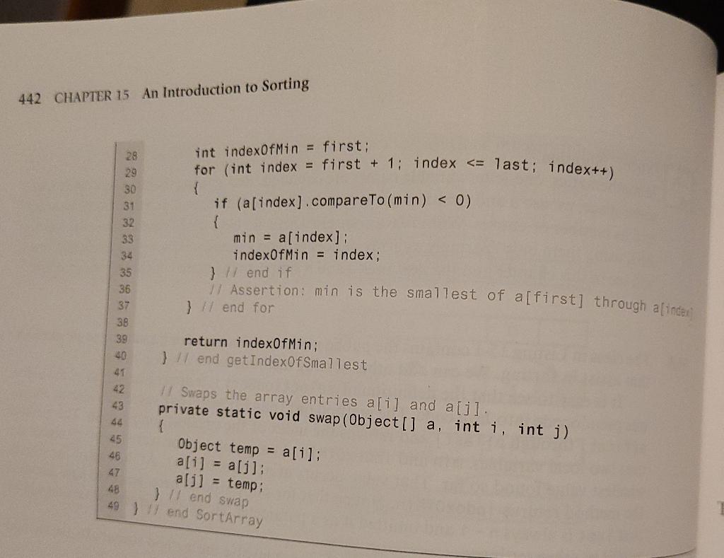 Solved In Java Program 15.4 SelectionSortDecending. p457 | Chegg.com