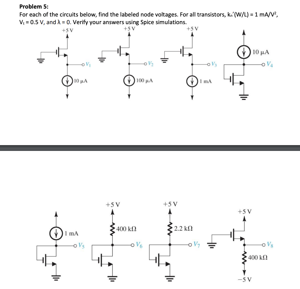 Solved Problem 5: For each of the circuits below, find the | Chegg.com