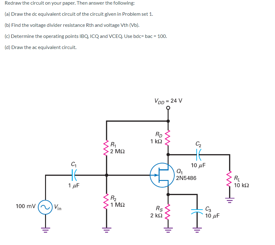 Solved Redraw The Circuit On Your Paper. Then Answer The | Chegg.com