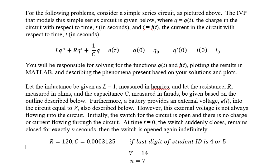 Solved For the following problems, consider a simple series | Chegg.com