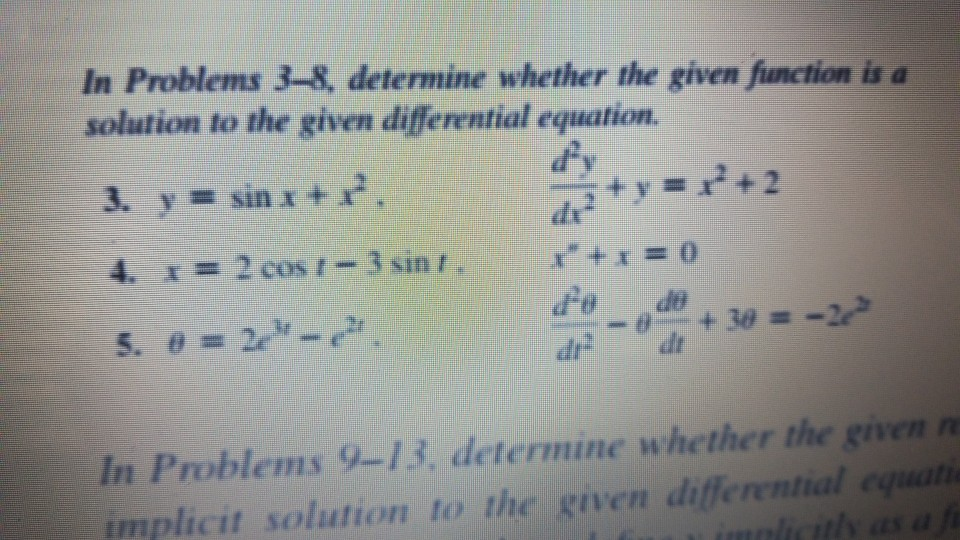 Solved In Problems 3-8, determine whether the given function | Chegg.com