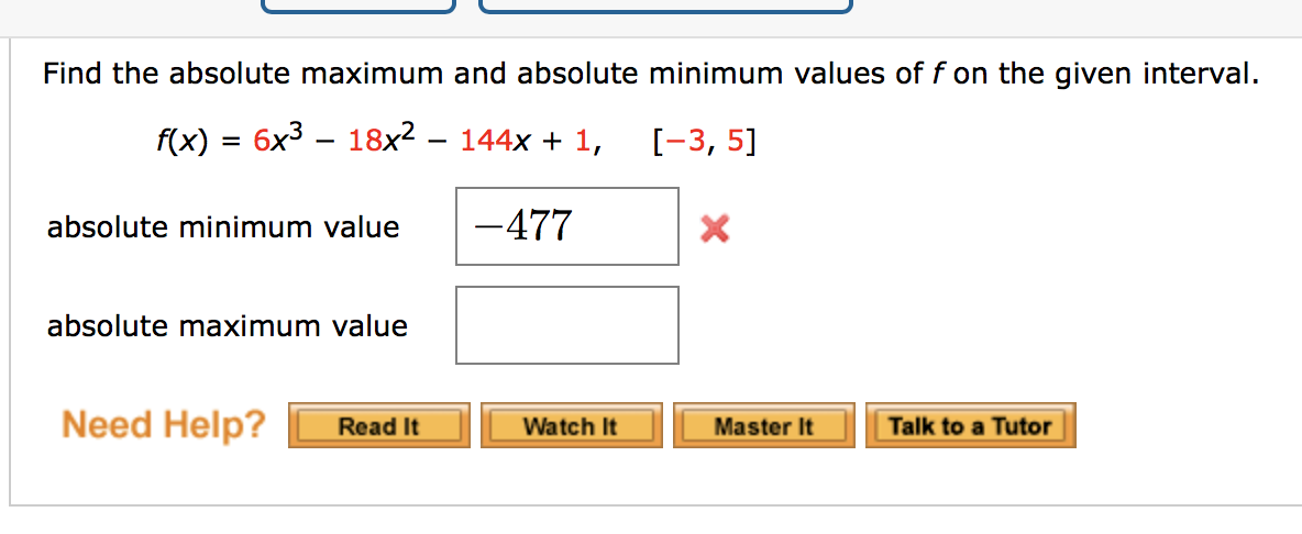 Solved Find the absolute maximum and absolute minimum values