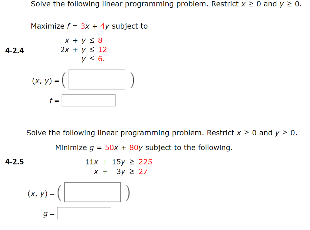Solved Solve the following linear programming problem. | Chegg.com