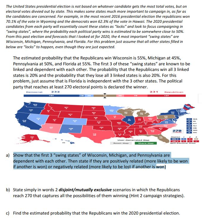 The United States Presidential Election Is Not Based | Chegg.com