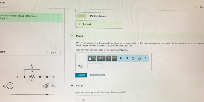 Solved P 6.91 Consider the filter shown in the figure | Chegg.com