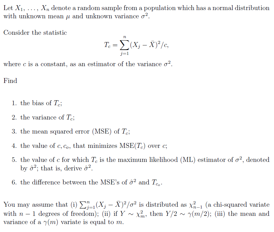 Solved Let X1, ..., Xn denote a random sample from a | Chegg.com