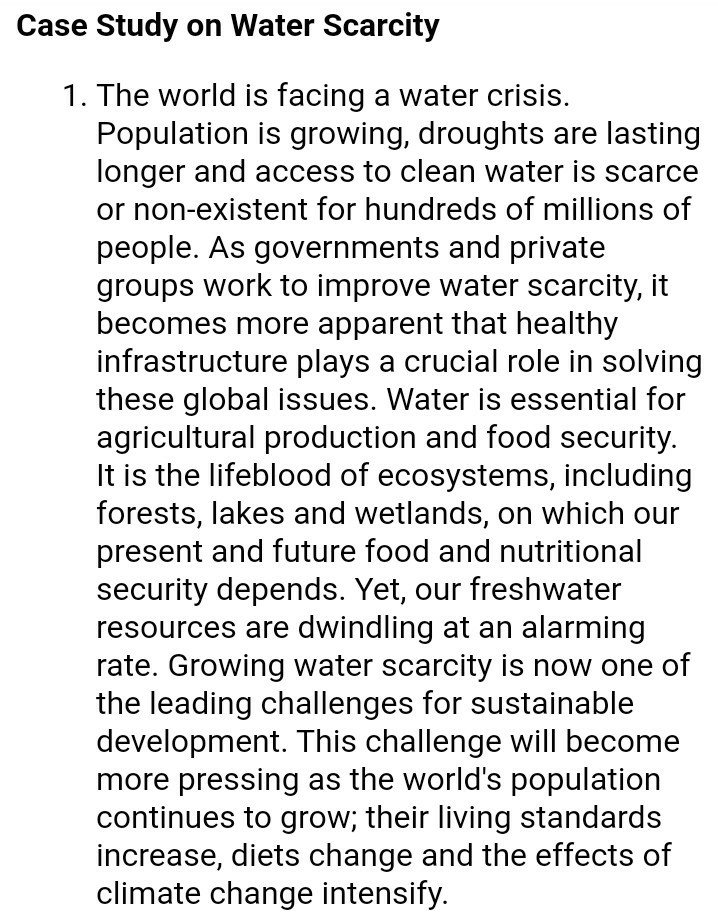 case study for water scarcity