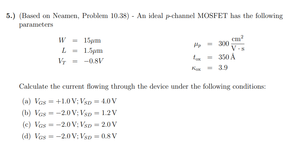 Solved 5 Based On Neamen Problem 10 38 An Ideal P Chegg Com