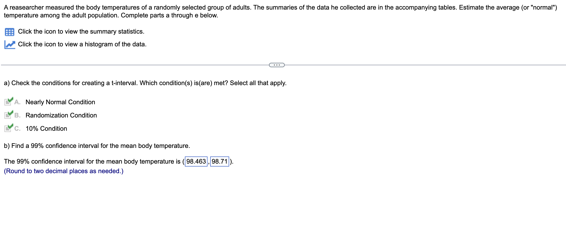 Solved Temperature Among The Adult Population. Complete | Chegg.com