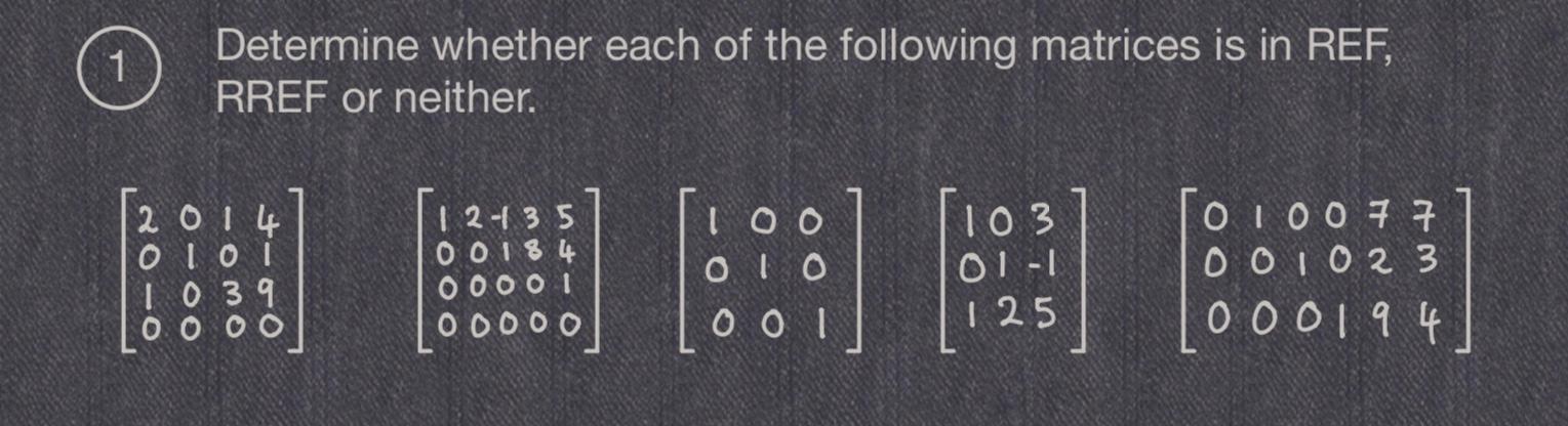 Solved Determine whether each of the following matrices is | Chegg.com