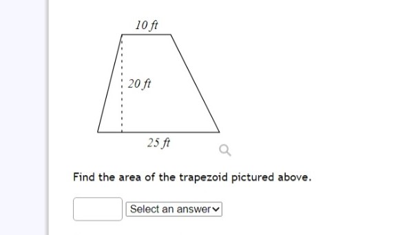 Solved Find the area of the trapezoid pictured above. | Chegg.com