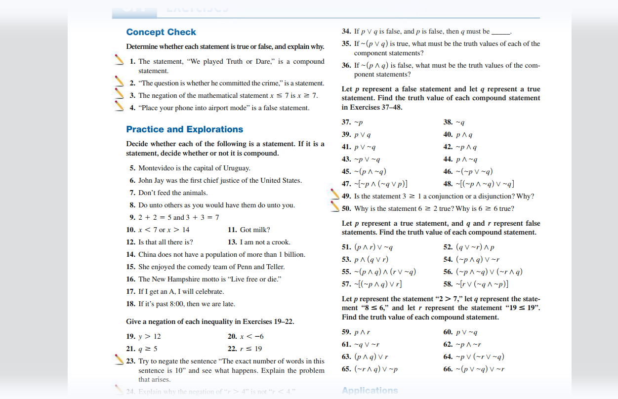 Solved ИЛЛ Concept Check Determine whether each statement is | Chegg.com