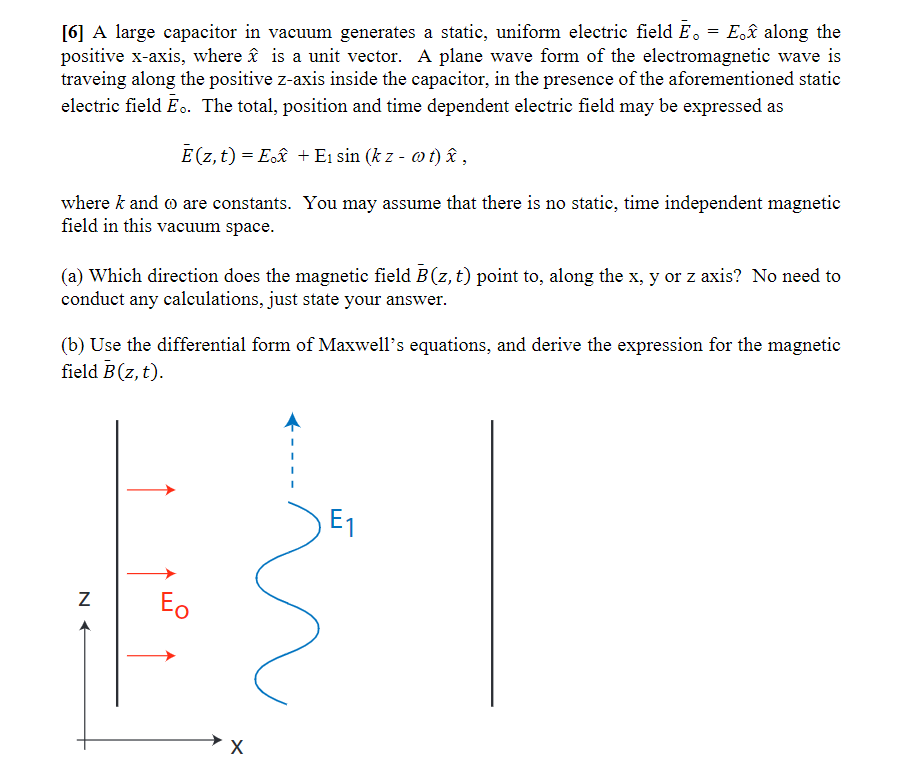 6 A Large Capacitor In Vacuum Generates A Static Chegg Com