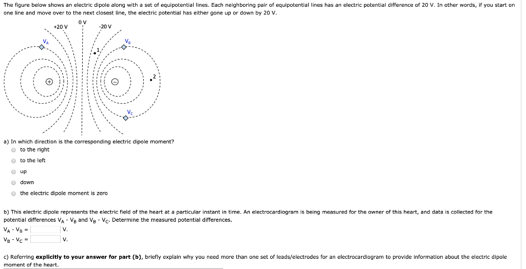 Solved The figure below shows an electric dipole along with | Chegg.com