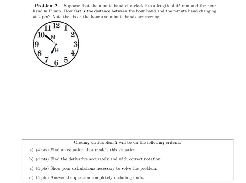 Solved Suppose that the minute hand of a clock has a length