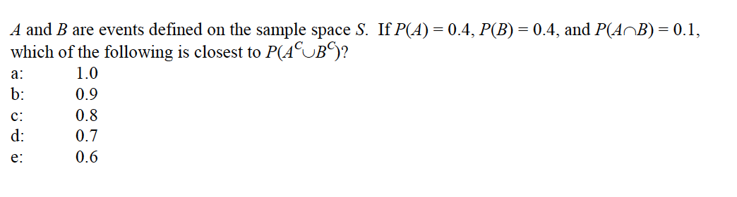 Solved A and B are events defined on the sample space S. If | Chegg.com
