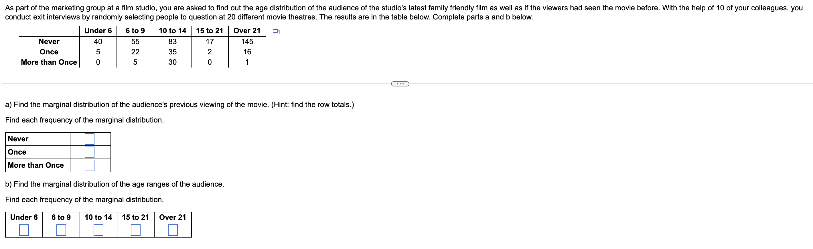 Solved As part of the marketing group at a film studio, you | Chegg.com