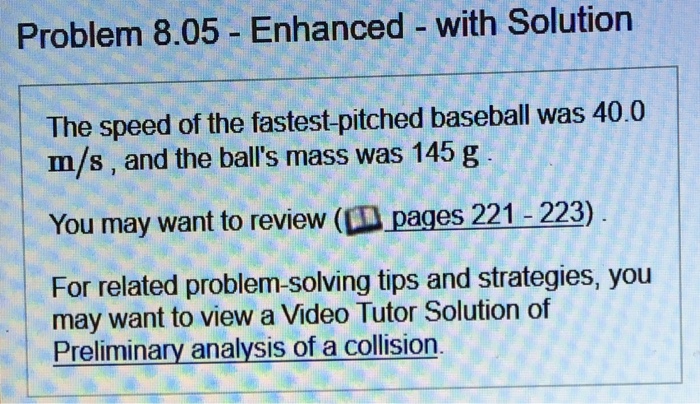 Solved Problem 8.05- Enhanced with Solution The speed of the | Chegg.com
