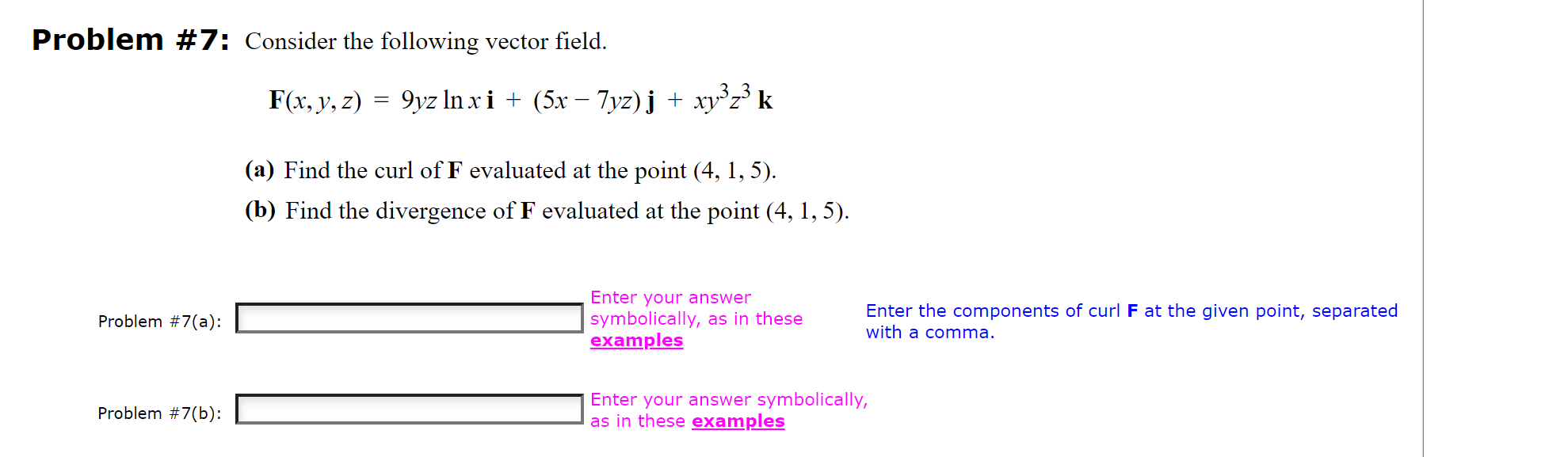 Solved Problem # 7: Consider The Following Vector | Chegg.com