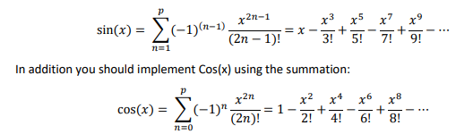 Solved Create a TrigFunctions.h and TrigFunctions.cpp to | Chegg.com