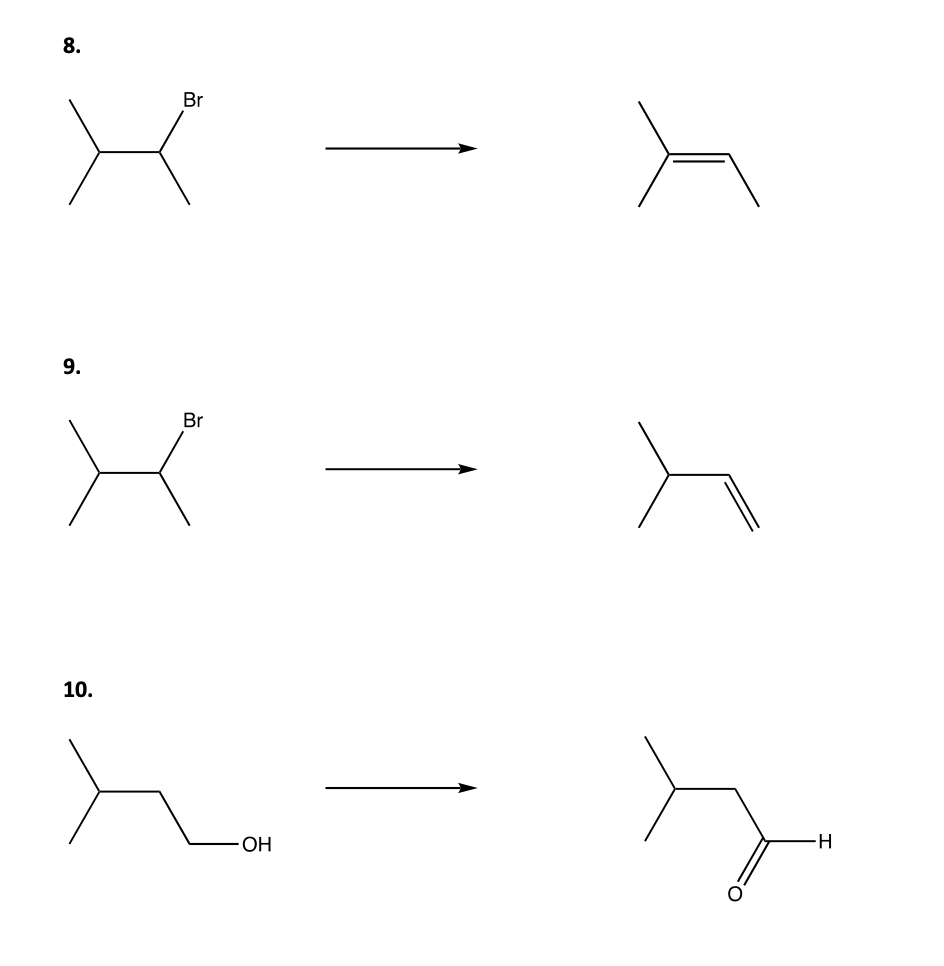 Solved In questions 1-12, write the missing reagents and | Chegg.com