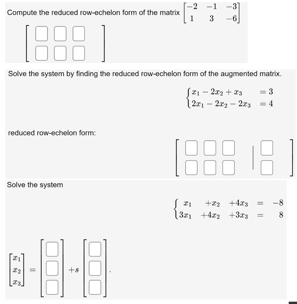 Solved 2 1 Compute the reduced row echelon form of the Chegg