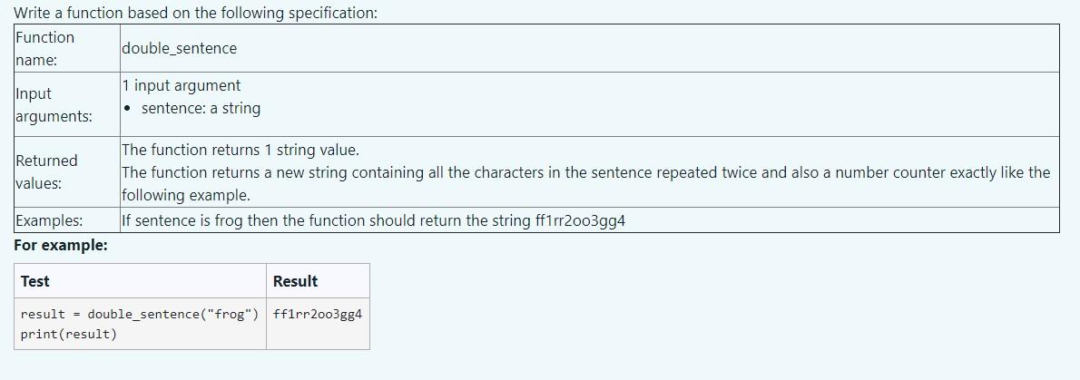 Solved Write a function based on the following | Chegg.com
